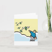 翼を持ってお金を指さす人 カード (正面)