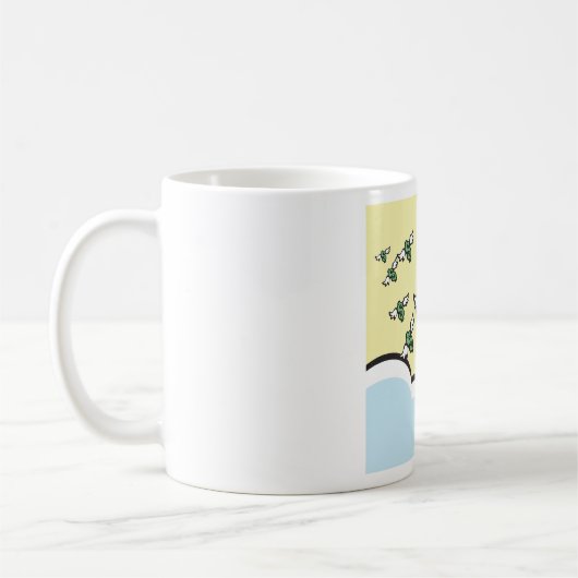 翼を持ってお金を指さす人 コーヒーマグカップ (左)