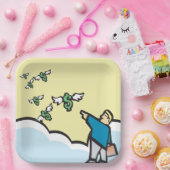 翼を持ってお金を指さす人 ペーパープレート (パーティー)