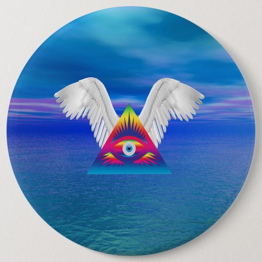 翼を持つサードアイ 缶バッジ (正面)