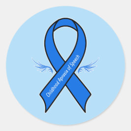 翼を持つスピーチのリボンの小児失行 ラウンドシール