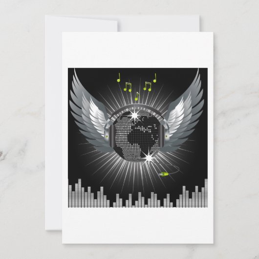 翼を持つディスコボール 招待状 (正面)