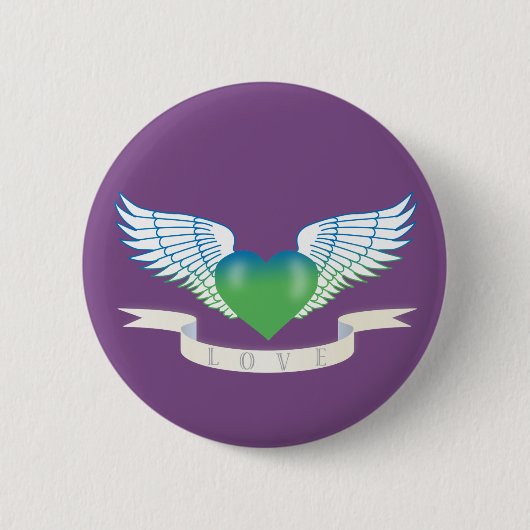 翼を持つハートを愛する 缶バッジ (正面)