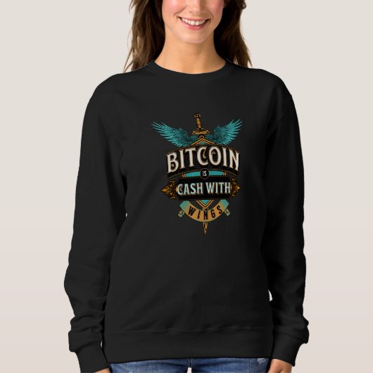 翼を持つビットコイン現金 スウェットシャツ (正面)