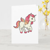 翼を持つユニコーン カード (黄色い花)