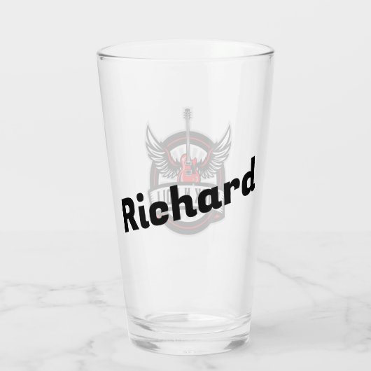 翼を持つロックンロールギター タンブラーグラス (裏面)