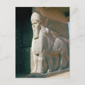 翼を持つ人間の頭の雄牛、ネオアッシリア時代 ポストカード (正面)