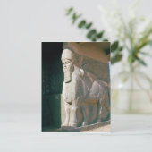 翼を持つ人間の頭の雄牛、ネオアッシリア時代 ポストカード (スタンド正面)