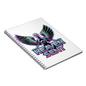 翼を持つ光沢のある金属製の天使、Y2Kデザイン ノートブック (右側)