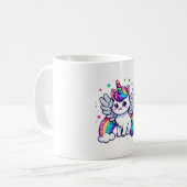 翼を持つ夢のようなユニコーンきらめく猫 コーヒーマグカップ (正面左)