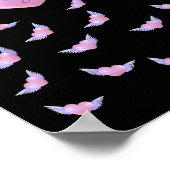 翼を持つ天使ハート ポスター (角)