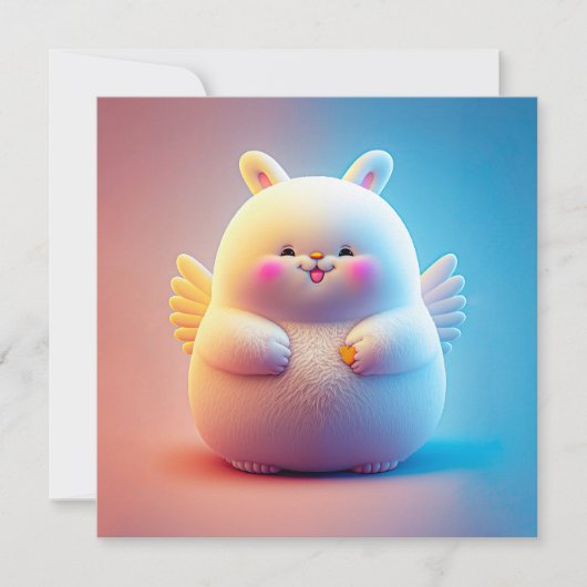 翼を持つ太いイースターバニー (正面)