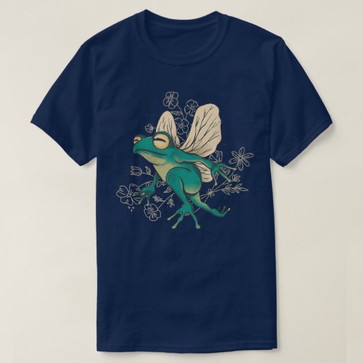 翼を持つ妖精のカエル Tシャツ (デザイン正面)