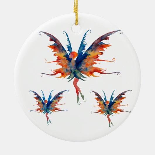 翼を持つ妖精セラミック装飾 セラミックオーナメント (裏面)