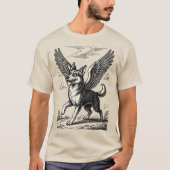 翼を持つ悪魔のような犬 Caacrinolaas Tシャツ (正面)