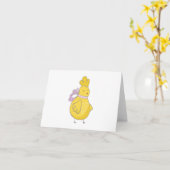 翼を持つ漫画のチキン空白の カード (黄色い花)
