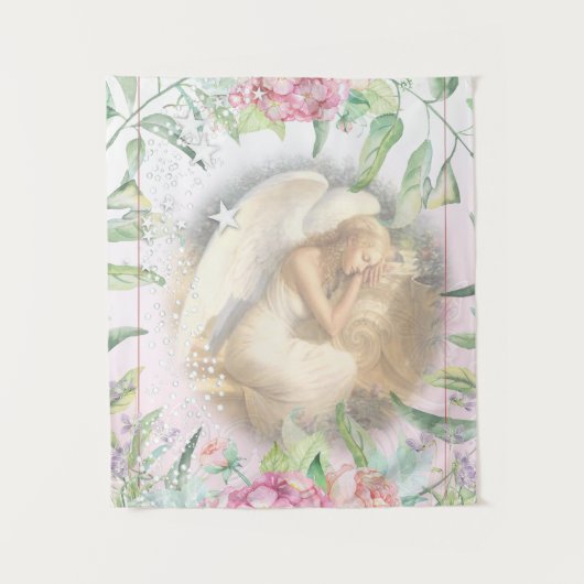 翼を持つ眠れる天使の花 タペストリー (正面)