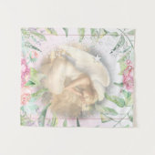 翼を持つ眠れる天使の花 タペストリー (正面(横))