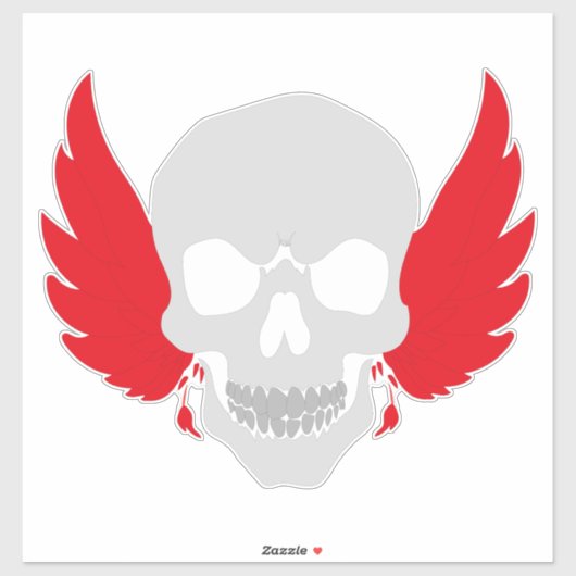 翼を持つ素晴らしいスカル シール (シート)