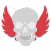 翼を持つ素晴らしいスカル シール (正面)