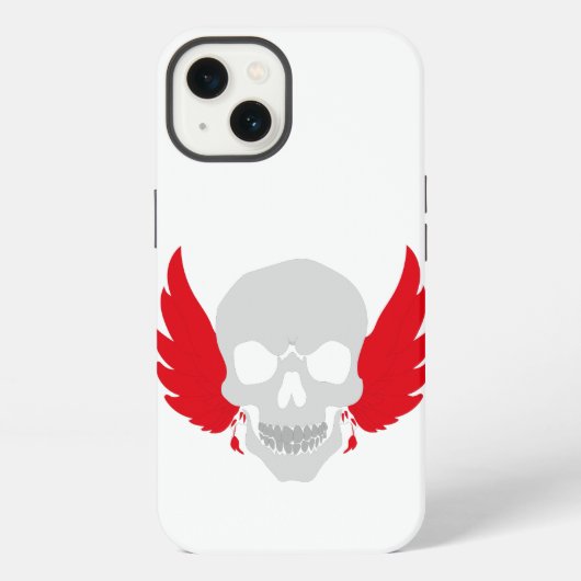 翼を持つ素晴らしいスカル iPhoneケース (裏面)