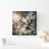 翼を持つ美しい天使 スクエア壁時計 (ホーム)