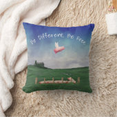 翼を持つ豚違う、自由になる クッション (ブランケット)