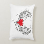 翼を持つ赤い天使ハート アクセントクッション (裏面(縦))