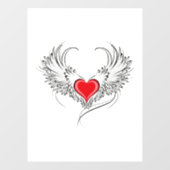 翼を持つ赤い天使ハート ウィンドウサイン (シート)