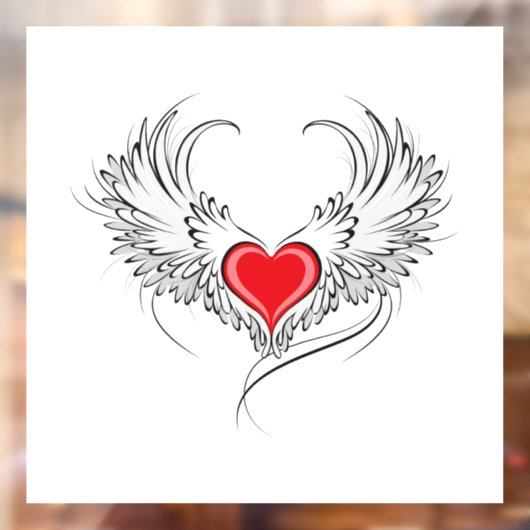 翼を持つ赤い天使ハート ウィンドウサイン (シート2)