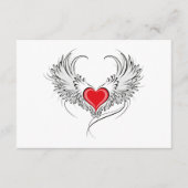 翼を持つ赤い天使ハート エンクロージャーカード (正面)