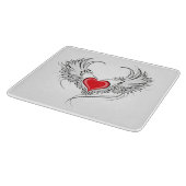 翼を持つ赤い天使ハート カッティングボード (角)