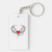 翼を持つ赤い天使ハート キーホルダー (裏面)