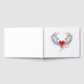 翼を持つ赤い天使ハート ゲストブック (全面)