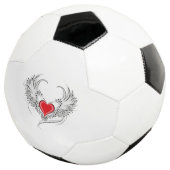 翼を持つ赤い天使ハート サッカーボール (3/4)