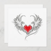 翼を持つ赤い天使ハート シーズンカード (正面/裏面)