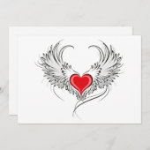 翼を持つ赤い天使ハート シーズンカード (正面/裏面)