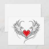 翼を持つ赤い天使ハート セーブザデート (正面/裏面)