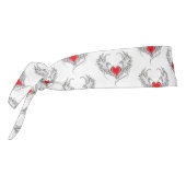 翼を持つ赤い天使ハート タイヘッドバンド (回転270)