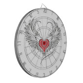 翼を持つ赤い天使ハート ダーツボード (正面左)