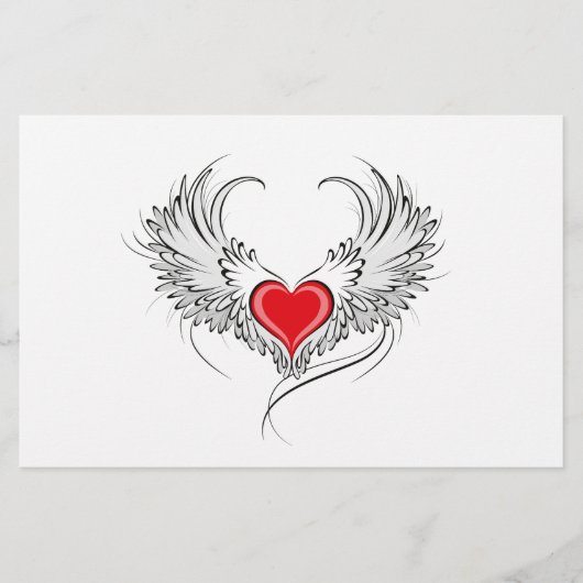 翼を持つ赤い天使ハート チラシ (正面)