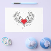 翼を持つ赤い天使ハート チラシ (シングル)