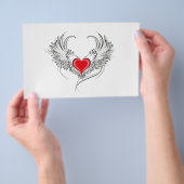 翼を持つ赤い天使ハート チラシ (ハンドル)