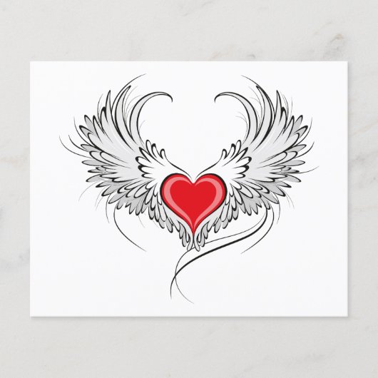 翼を持つ赤い天使ハート チラシ (正面)