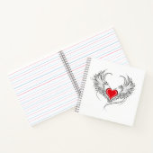 翼を持つ赤い天使ハート ノートブック (内部)