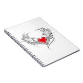 翼を持つ赤い天使ハート ノートブック (右側)
