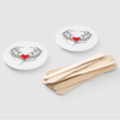 翼を持つ赤い天使ハート ハンドファン (組立なし)