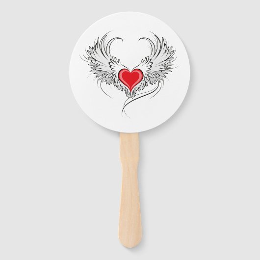 翼を持つ赤い天使ハート ハンドファン (正面)