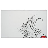 翼を持つ赤い天使ハート ファブリック (ファットクォーター)