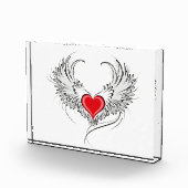 翼を持つ赤い天使ハート フォトブロック (右)